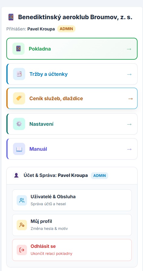 Mobilní hlavní rozcestník