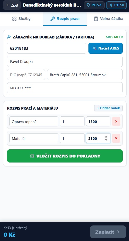 Řemeslný režim a ARES načtení IČO