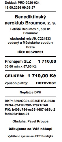 Účtenka pro termotiskárnu 58mm / 80mm